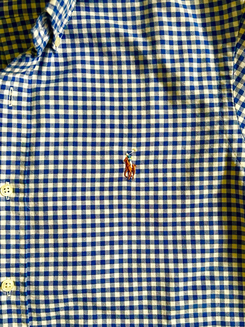 Polo Ralph Lauren S/S Gingham Button-down Shirt - Large - Blue